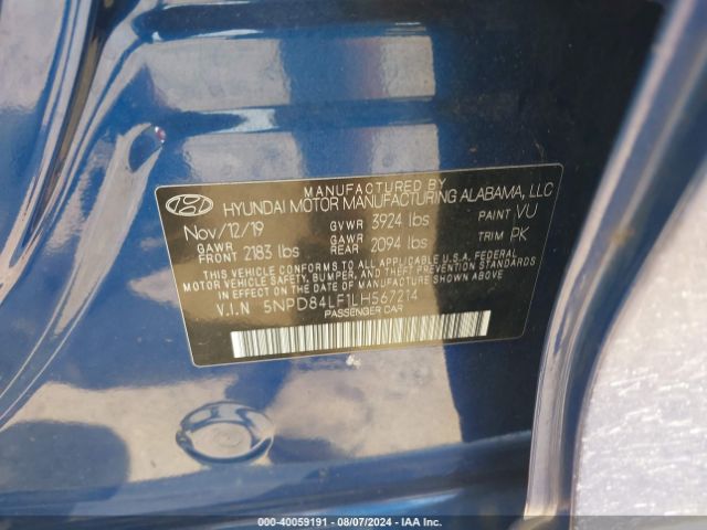 Photo 8 VIN: 5NPD84LF1LH567214 - HYUNDAI ELANTRA 