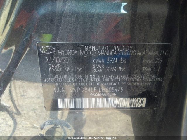 Photo 8 VIN: 5NPD84LF1LH605475 - HYUNDAI ELANTRA 