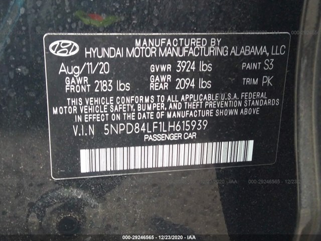 Photo 8 VIN: 5NPD84LF1LH615939 - HYUNDAI ELANTRA 