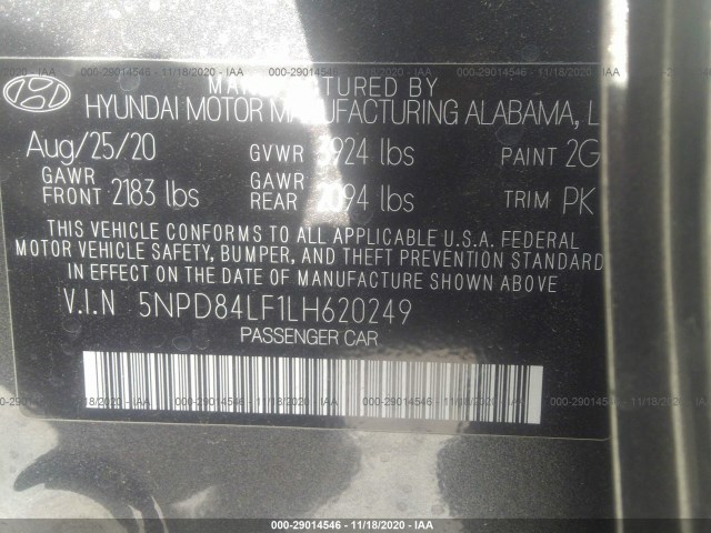 Photo 8 VIN: 5NPD84LF1LH620249 - HYUNDAI ELANTRA 