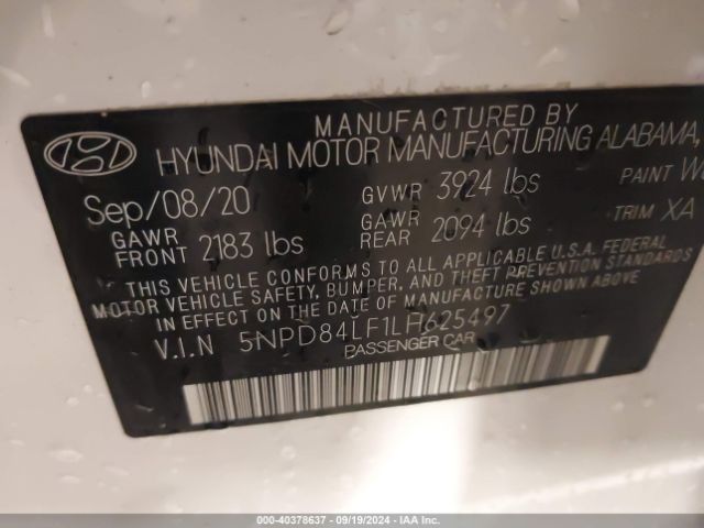 Photo 8 VIN: 5NPD84LF1LH625497 - HYUNDAI ELANTRA 