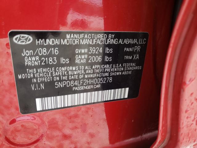 Photo 9 VIN: 5NPD84LF2HH005278 - HYUNDAI ELANTRA SE 