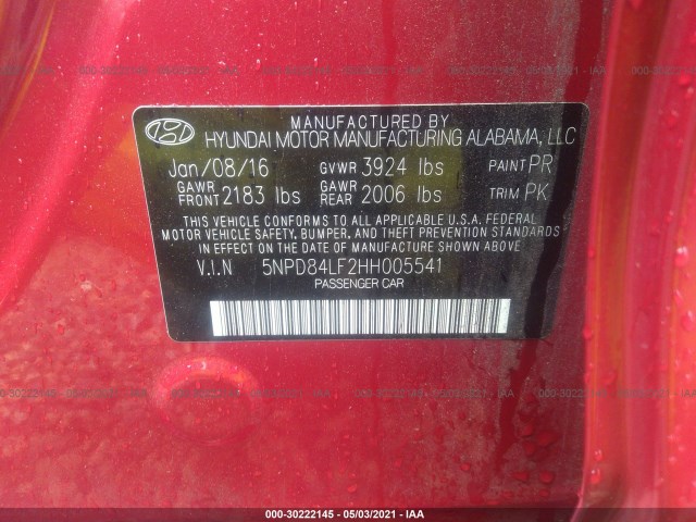 Photo 8 VIN: 5NPD84LF2HH005541 - HYUNDAI ELANTRA 