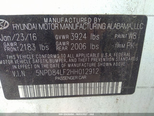 Photo 8 VIN: 5NPD84LF2HH012912 - HYUNDAI ELANTRA 