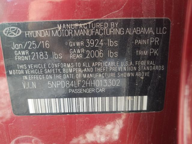 Photo 9 VIN: 5NPD84LF2HH013302 - HYUNDAI ELANTRA SE 