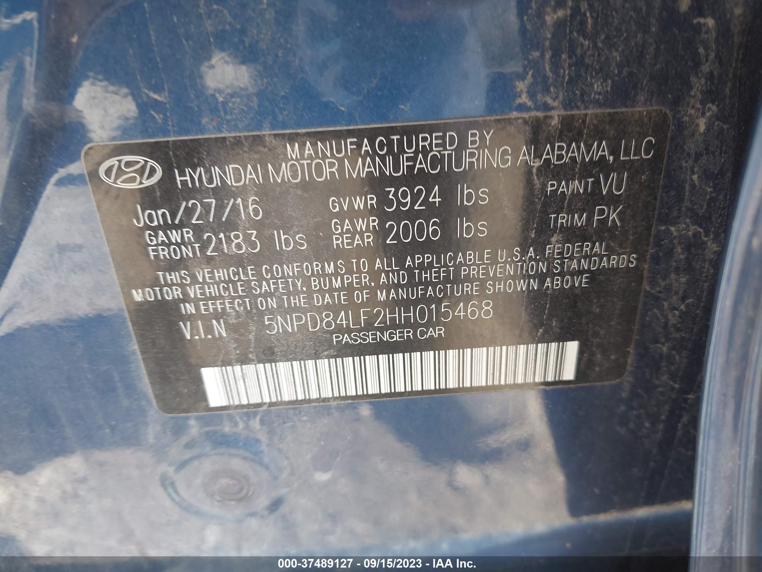 Photo 7 VIN: 5NPD84LF2HH015468 - HYUNDAI ELANTRA 