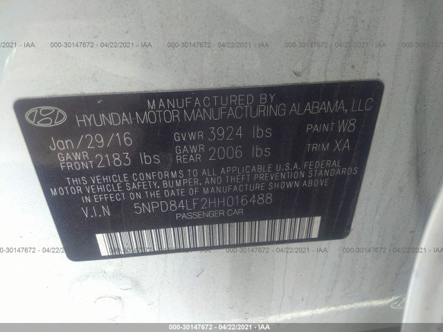 Photo 8 VIN: 5NPD84LF2HH016488 - HYUNDAI ELANTRA 