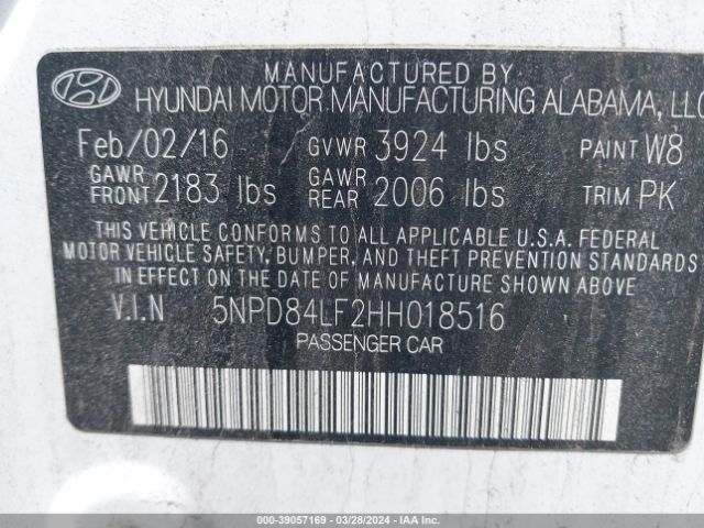 Photo 8 VIN: 5NPD84LF2HH018516 - HYUNDAI ELANTRA 