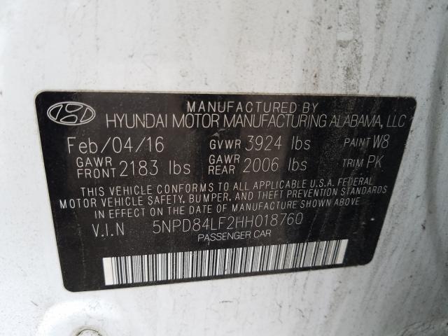 Photo 9 VIN: 5NPD84LF2HH018760 - HYUNDAI ELANTRA SE 