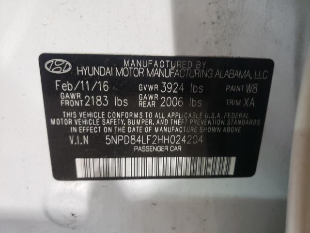 Photo 9 VIN: 5NPD84LF2HH024204 - HYUNDAI ELANTRA SE 