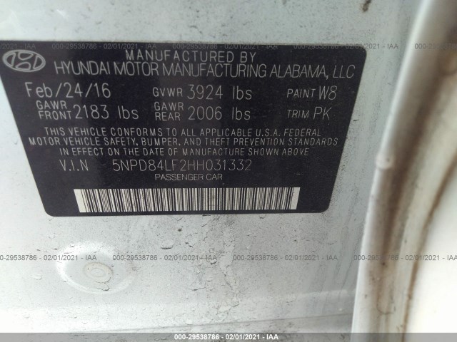 Photo 8 VIN: 5NPD84LF2HH031332 - HYUNDAI ELANTRA 