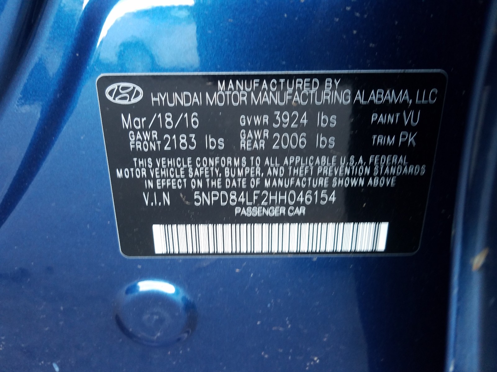 Photo 9 VIN: 5NPD84LF2HH046154 - HYUNDAI ELANTRA SE 