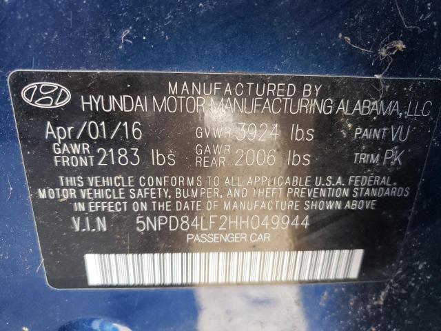 Photo 9 VIN: 5NPD84LF2HH049944 - HYUNDAI ELANTRA SE 