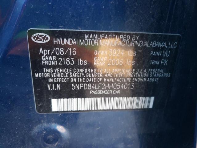 Photo 11 VIN: 5NPD84LF2HH054013 - HYUNDAI ELANTRA SE 