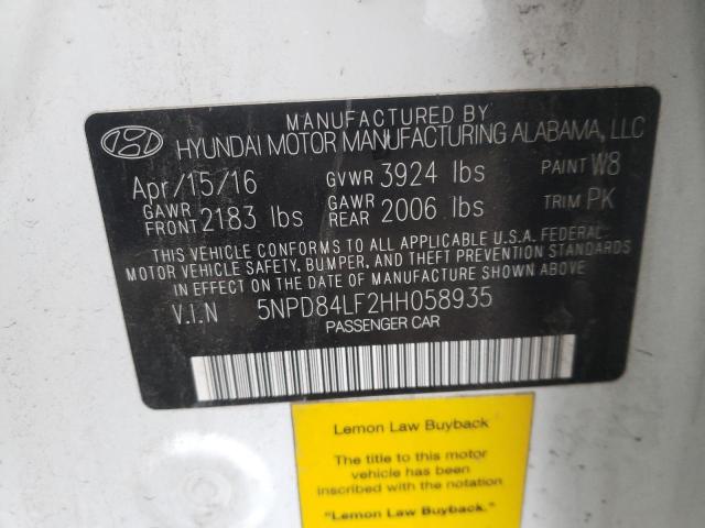 Photo 12 VIN: 5NPD84LF2HH058935 - HYUNDAI ELANTRA SE 