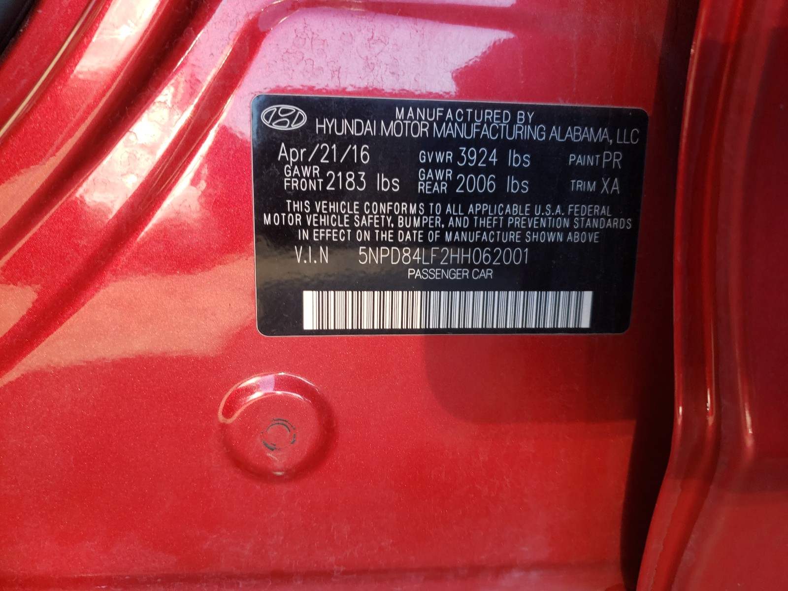 Photo 9 VIN: 5NPD84LF2HH062001 - HYUNDAI ELANTRA SE 