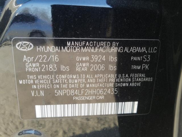 Photo 9 VIN: 5NPD84LF2HH062435 - HYUNDAI ELANTRA 