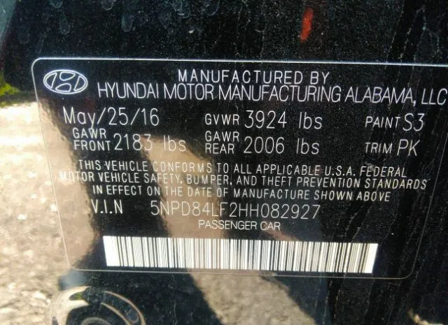 Photo 8 VIN: 5NPD84LF2HH082927 - HYUNDAI ELANTRA 