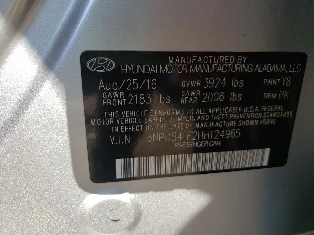 Photo 9 VIN: 5NPD84LF2HH124965 - HYUNDAI ELANTRA SE 