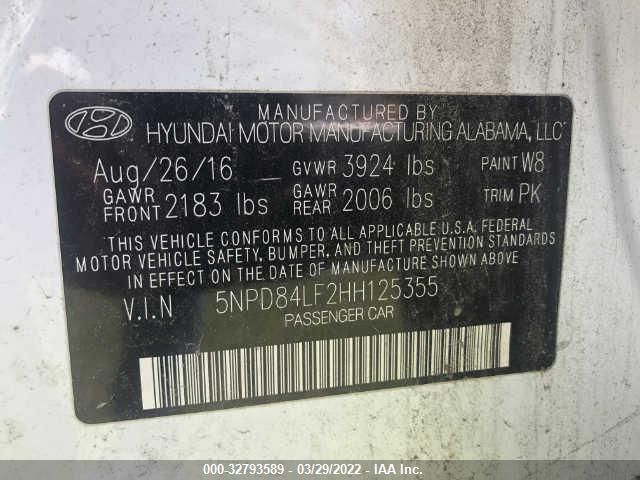 Photo 8 VIN: 5NPD84LF2HH125355 - HYUNDAI ELANTRA 