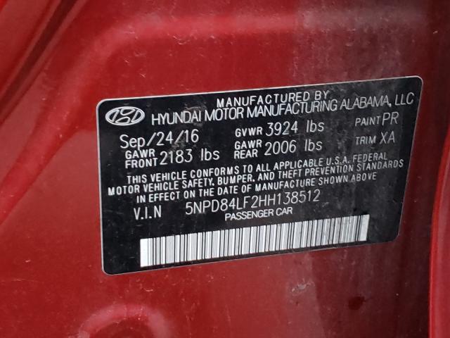 Photo 9 VIN: 5NPD84LF2HH138512 - HYUNDAI ELANTRA SE 