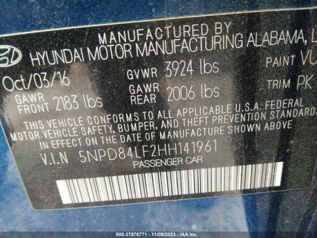 Photo 8 VIN: 5NPD84LF2HH141961 - HYUNDAI ELANTRA 