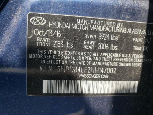 Photo 11 VIN: 5NPD84LF2HH147002 - HYUNDAI ELANTRA 