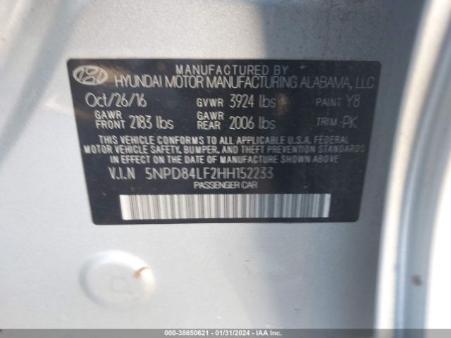 Photo 8 VIN: 5NPD84LF2HH152233 - HYUNDAI ELANTRA 