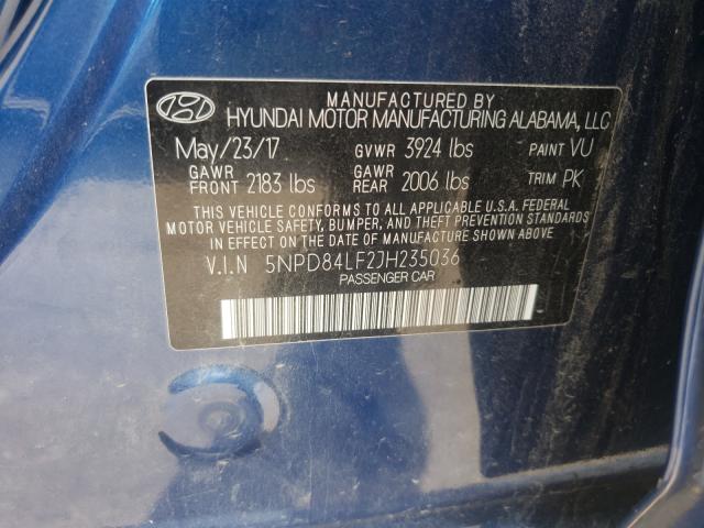 Photo 9 VIN: 5NPD84LF2JH235036 - HYUNDAI ELANTRA SE 