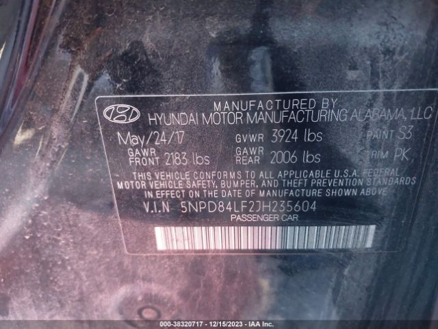 Photo 8 VIN: 5NPD84LF2JH235604 - HYUNDAI ELANTRA 