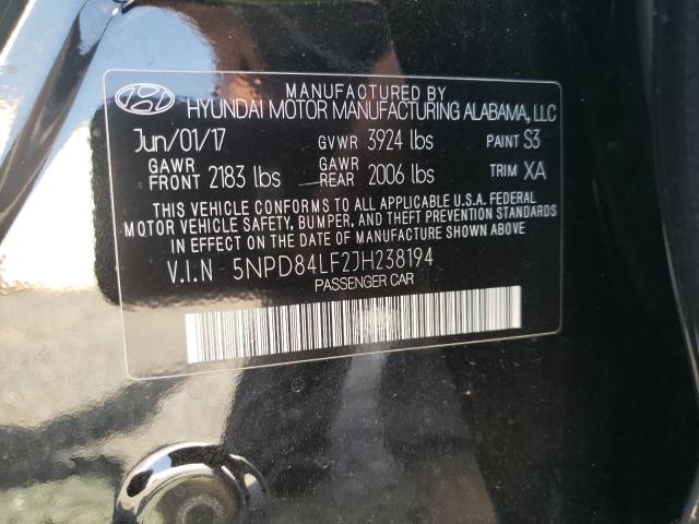 Photo 9 VIN: 5NPD84LF2JH238194 - HYUNDAI ELANTRA SE 