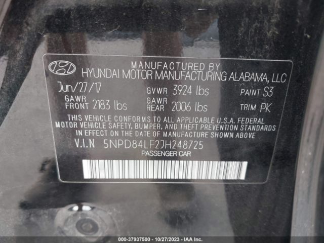 Photo 8 VIN: 5NPD84LF2JH248725 - HYUNDAI ELANTRA 