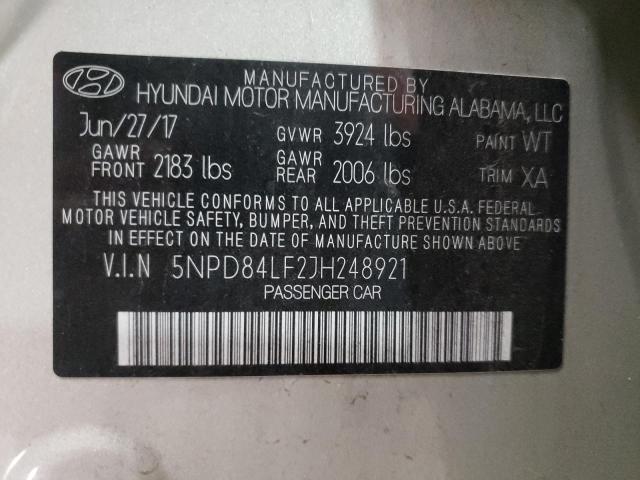 Photo 9 VIN: 5NPD84LF2JH248921 - HYUNDAI ELANTRA SE 