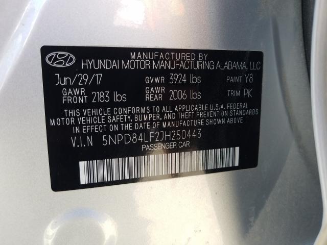 Photo 9 VIN: 5NPD84LF2JH250443 - HYUNDAI ELANTRA 