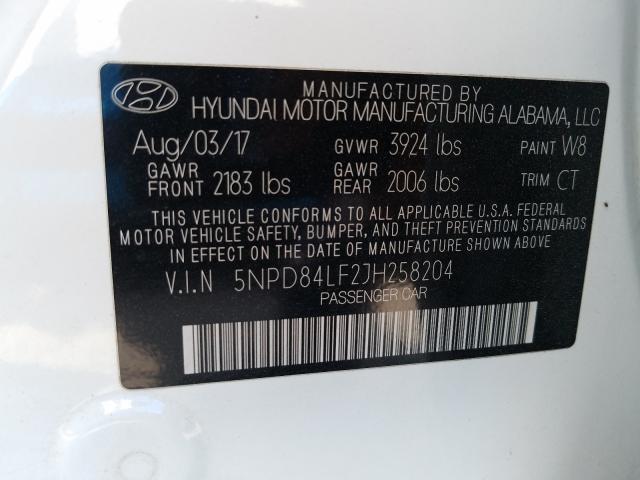 Photo 9 VIN: 5NPD84LF2JH258204 - HYUNDAI ELANTRA SE 