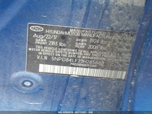 Photo 8 VIN: 5NPD84LF2JH265668 - HYUNDAI ELANTRA 