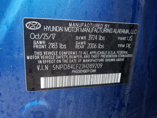 Photo 9 VIN: 5NPD84LF2JH289209 - HYUNDAI ELANTRA SE 