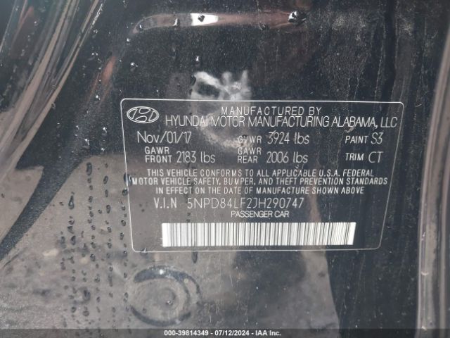 Photo 8 VIN: 5NPD84LF2JH290747 - HYUNDAI ELANTRA 