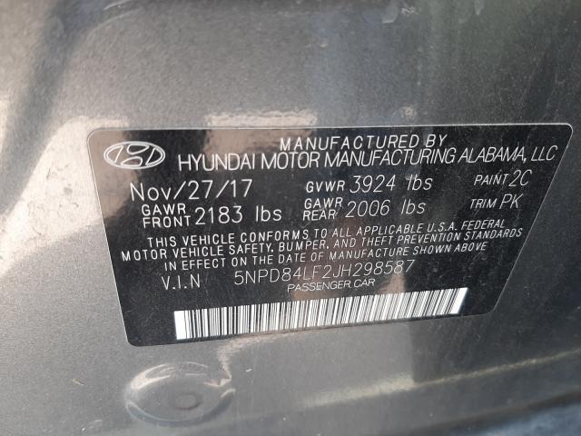 Photo 9 VIN: 5NPD84LF2JH298587 - HYUNDAI ELANTRA SE 