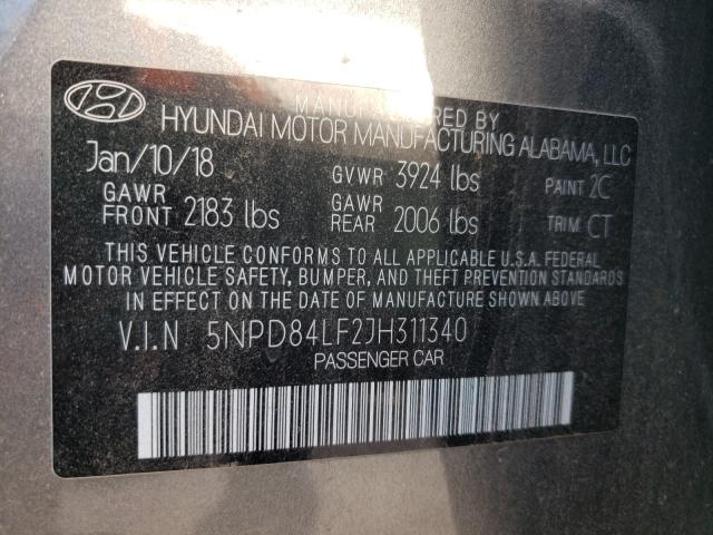 Photo 9 VIN: 5NPD84LF2JH311340 - HYUNDAI ELANTRA 