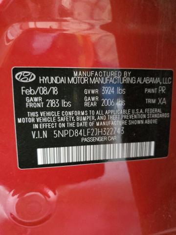 Photo 11 VIN: 5NPD84LF2JH322743 - HYUNDAI ELANTRA SE 