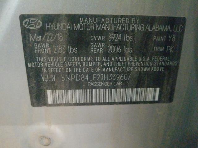 Photo 9 VIN: 5NPD84LF2JH339607 - HYUNDAI ELANTRA SE 