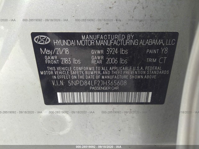 Photo 8 VIN: 5NPD84LF2JH365608 - HYUNDAI ELANTRA 