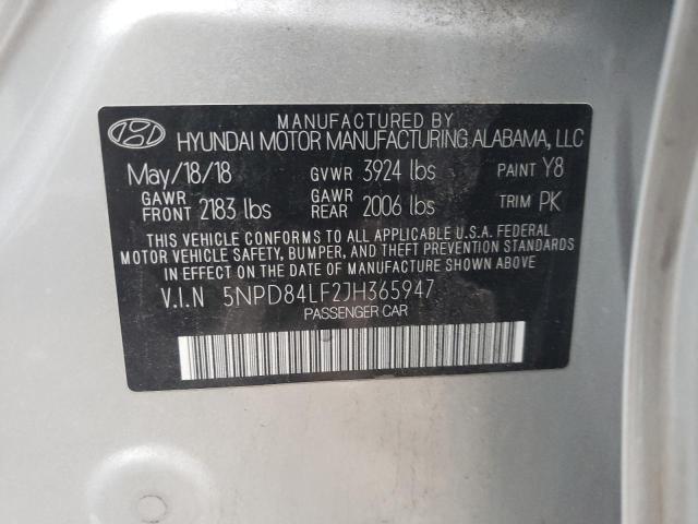 Photo 9 VIN: 5NPD84LF2JH365947 - HYUNDAI ELANTRA SE 