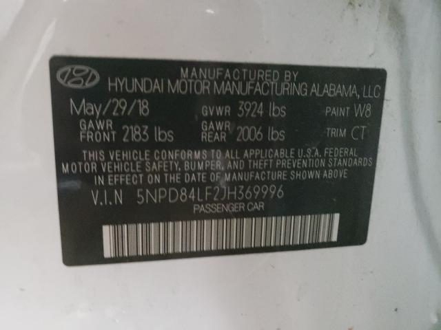 Photo 9 VIN: 5NPD84LF2JH369996 - HYUNDAI ELANTRA 