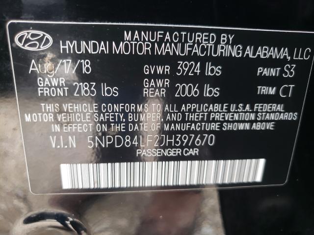 Photo 9 VIN: 5NPD84LF2JH397670 - HYUNDAI ELANTRA SE 