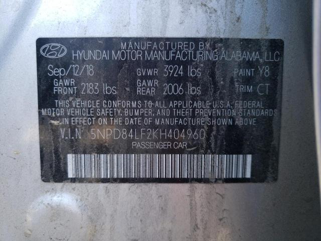 Photo 9 VIN: 5NPD84LF2KH404960 - HYUNDAI ELANTRA SE 