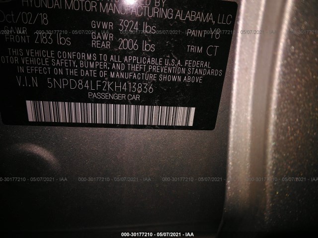 Photo 8 VIN: 5NPD84LF2KH413836 - HYUNDAI ELANTRA 