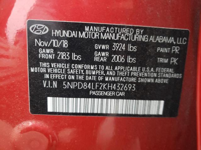 Photo 12 VIN: 5NPD84LF2KH432693 - HYUNDAI ELANTRA SE 