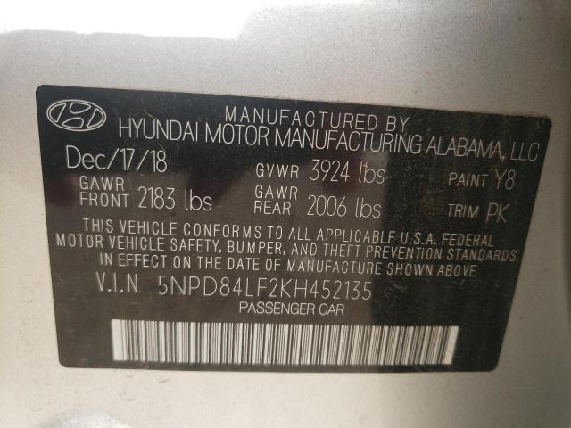 Photo 9 VIN: 5NPD84LF2KH452135 - HYUNDAI ELANTRA SE 